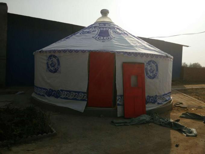 円のみみずが付いている定形モンゴル人のYurtのテント-タケを防いで材料をつまずかせます